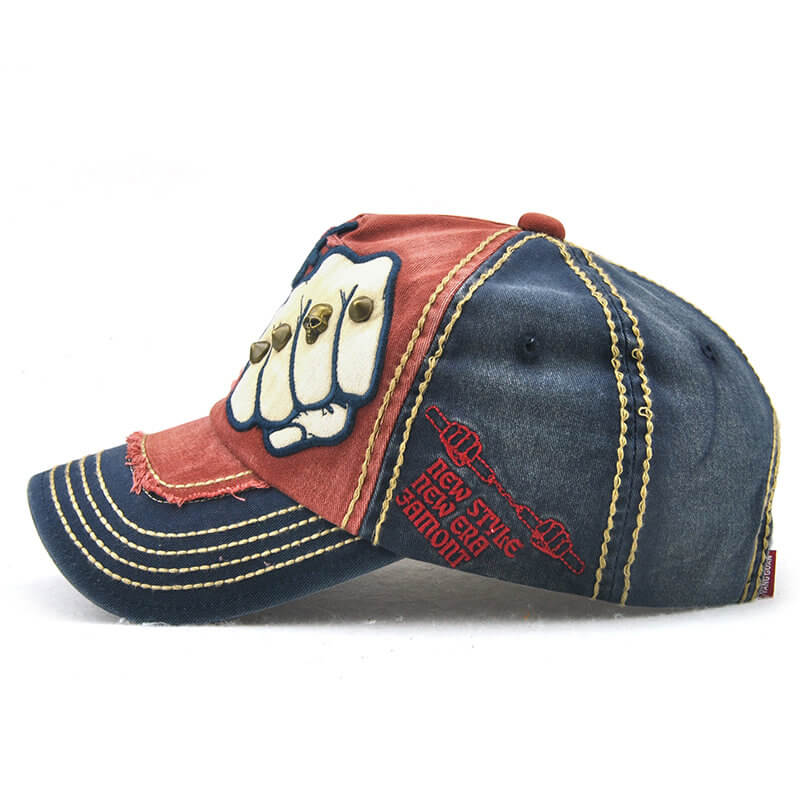 Herren Vintage verstellbare Denim Patch Baseball Cap Outdoor Casual Travel Sonnenschutz Hut