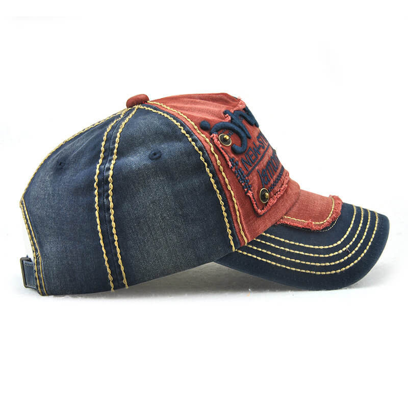 Herren Vintage verstellbare Denim Patch Baseball Cap Outdoor Casual Travel Sonnenschutz Hut