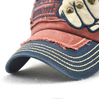 Herren Vintage verstellbare Denim Patch Baseball Cap Outdoor Casual Travel Sonnenschutz Hut