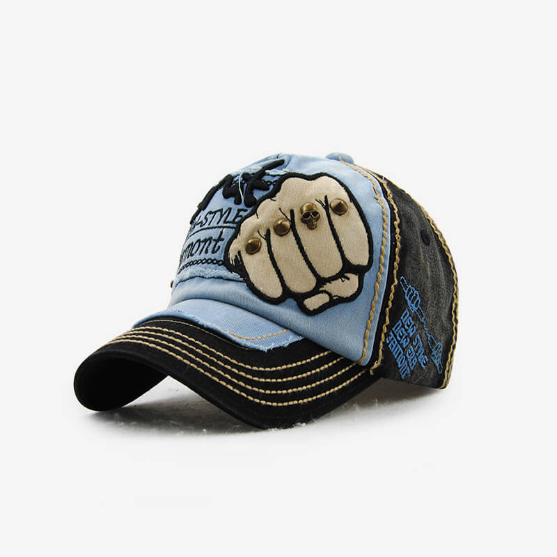 Herren Vintage verstellbare Denim Patch Baseball Cap Outdoor Casual Travel Sonnenschutz Hut