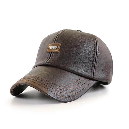 Men PU leather vintage baseball cap casual outdoor adjustable warm lightness hats