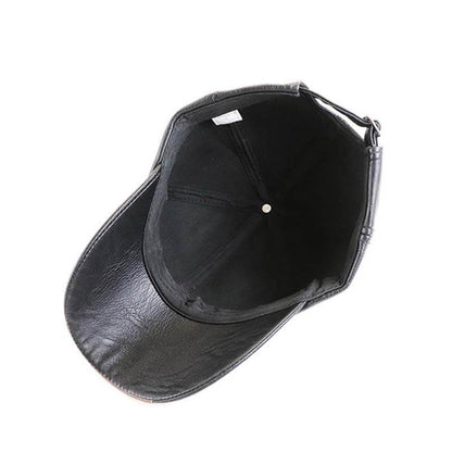 Men PU leather vintage baseball cap casual outdoor adjustable warm lightness hats