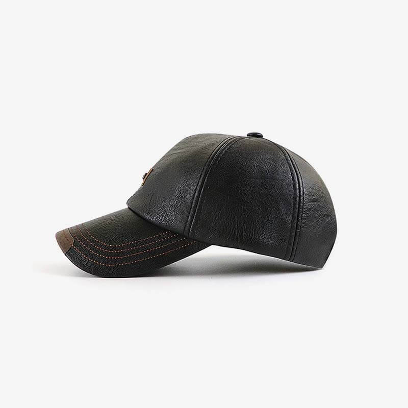 Men PU leather vintage baseball cap casual outdoor adjustable warm lightness hats