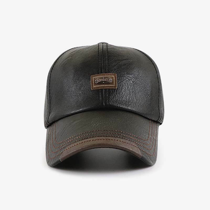 Men PU leather vintage baseball cap casual outdoor adjustable warm lightness hats