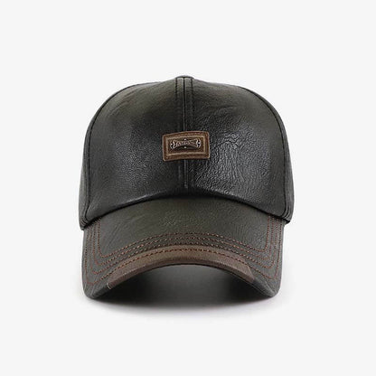 Men PU leather vintage baseball cap casual outdoor adjustable warm lightness hats