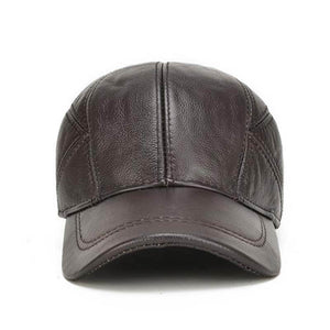Herren Winter echte Leder Baseball Caps mit Ohrenklappen Outdoor Warm Trucker verstellbare Hüte
