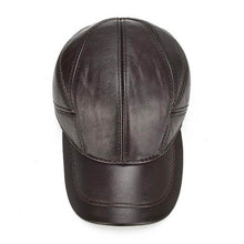 Lade das Bild in den Galerie-Viewer, Herren Winter echte Leder Baseball Caps mit Ohrenklappen Outdoor Warm Trucker verstellbare Hüte
