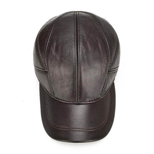 Herren Winter echte Leder Baseball Caps mit Ohrenklappen Outdoor Warm Trucker verstellbare Hüte