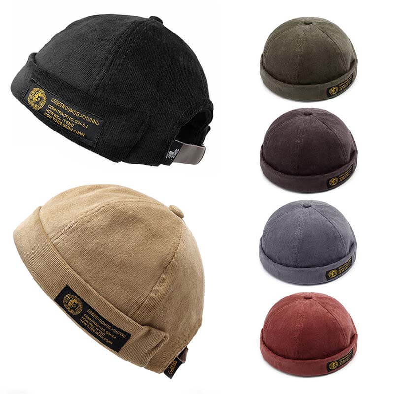 Men & women couples Adjustable solid cord cremal hats retro crimping bucket cap