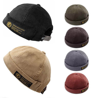 Men & women couples Adjustable solid cord cremal hats retro crimping bucket cap