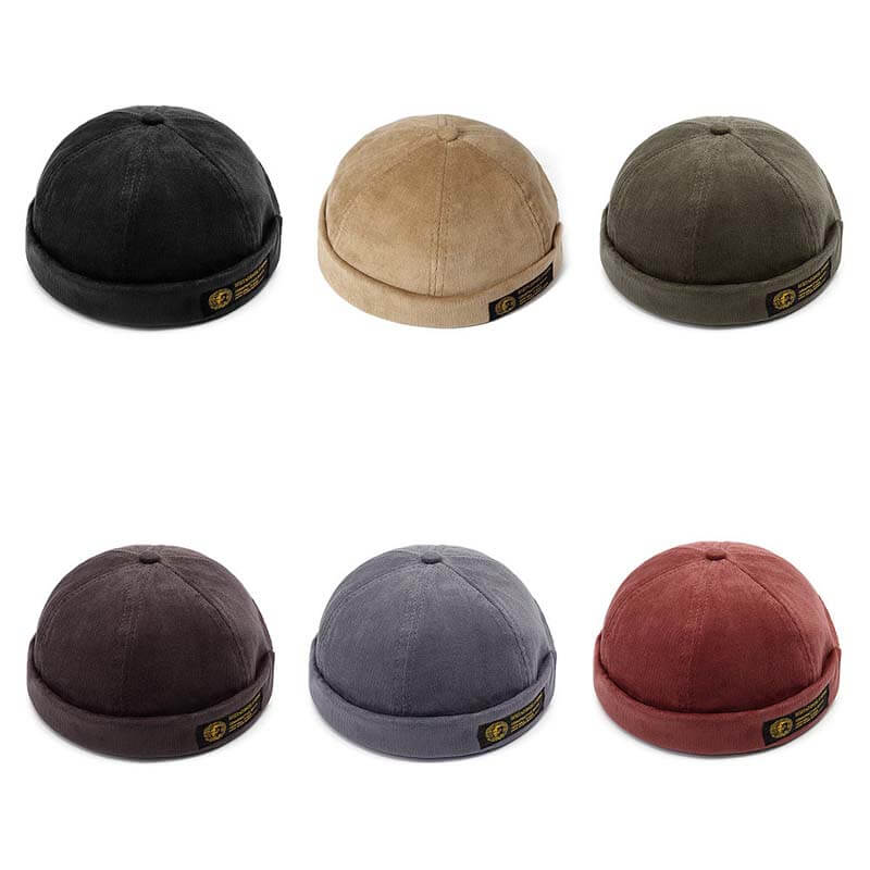 Men & women couples Adjustable solid cord cremal hats retro crimping bucket cap