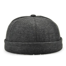 Lade das Bild in den Galerie-Viewer, Herren Solid French Bucket Cap Flanging Schädelkappe Sailor Cap Rolled Cuff Retro Fashion Krempenlose Hüte
