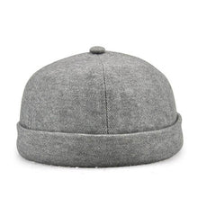 Lade das Bild in den Galerie-Viewer, Herren Solid French Bucket Cap Flanging Schädelkappe Sailor Cap Rolled Cuff Retro Fashion Krempenlose Hüte
