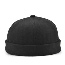 Lade das Bild in den Galerie-Viewer, Herren Solid French Bucket Cap Flanging Schädelkappe Sailor Cap Rolled Cuff Retro Fashion Krempenlose Hüte
