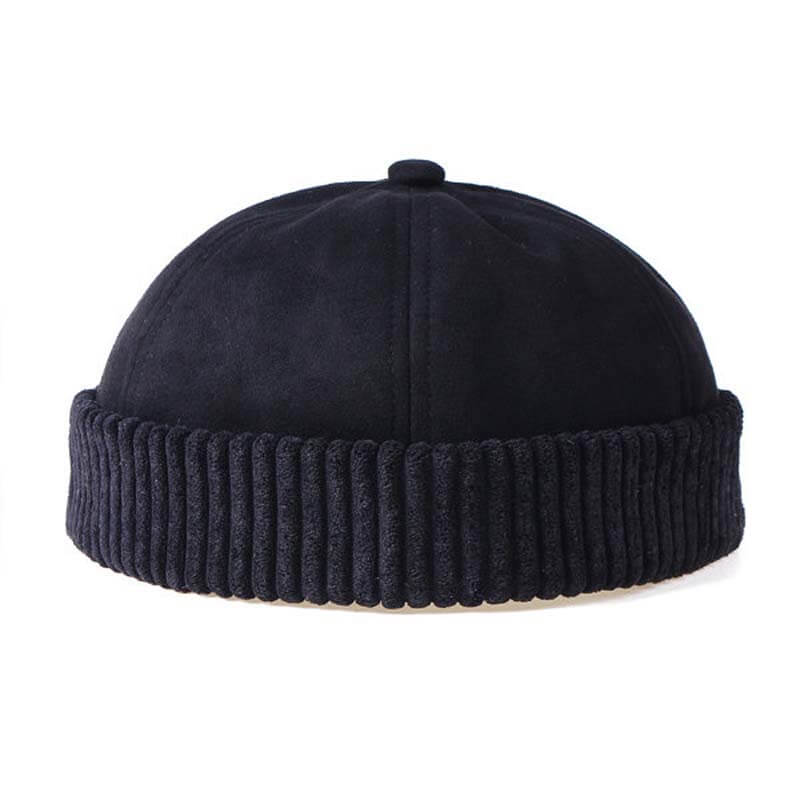 Männer & Frauen Retro Rolled Cuff Krempe Hut Skullcap Sailor Cap Worker Hat verstellbar