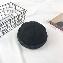 Lade das Bild in den Galerie-Viewer, Männer &amp; Frauen Retro Rolled Cuff Krempe Hut Skullcap Sailor Cap Worker Hat verstellbar
