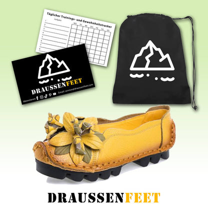 Damen-Grain-Leder-Schuhe Flache Slipper