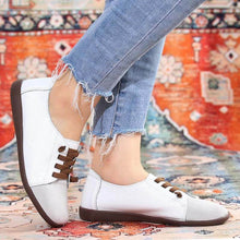Lade das Bild in den Galerie-Viewer, Frauen Wildleder Spleißen Leder Weiche Sohle Slip On Casual Flache Schuhe

