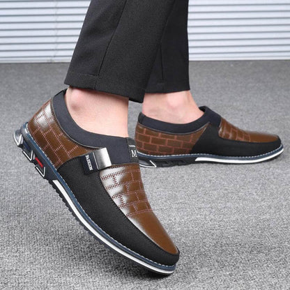 Herren Echtleder Naht rutschfeste Freizeitschuhe