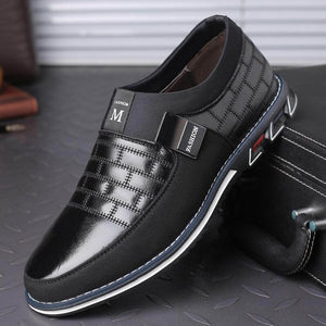 Casas de cuero real para hombres zapatos de ocio sin cañón