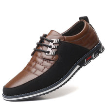 Load image into Gallery viewer, Men&#39;s leather splicing non -slip metal decoration soft sole leisure shoes
