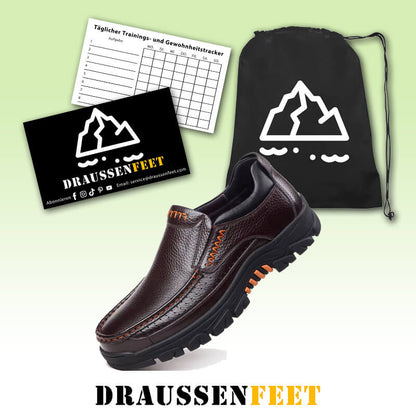 Herren Echtes Rindsleder Wasserdicht Bequem Rutschfest Soft Slip On Casual Oxfords