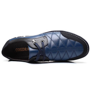 Big Men cuero a cuadros zapatos de ocio suaves de cuero suave