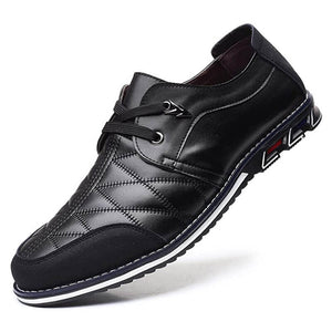 Big Men cuero a cuadros zapatos de ocio suaves de cuero suave