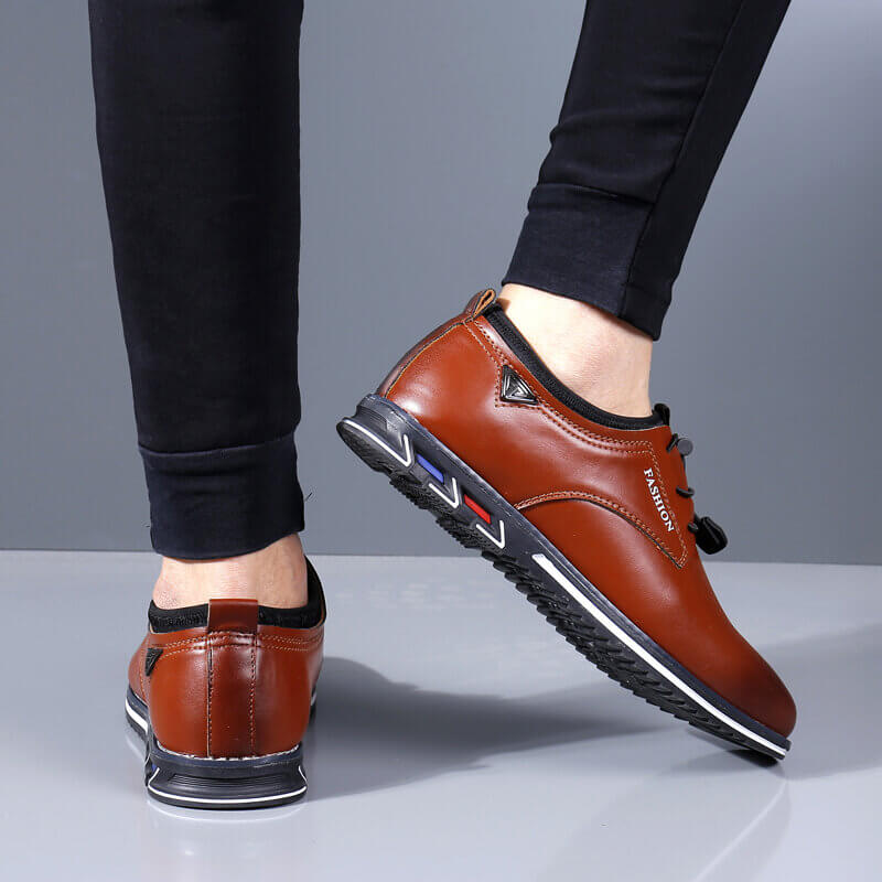 Herren Mikrofaser Leder rutschfeste weiche elastische Spitze Freizeitschuhe