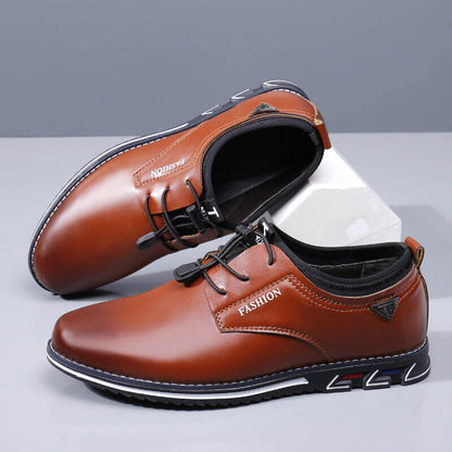 Herren Mikrofaser Leder rutschfeste weiche elastische Spitze Freizeitschuhe