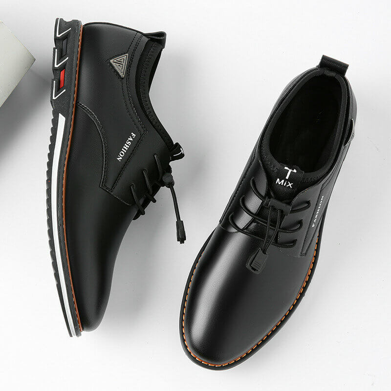 Herren Mikrofaser Leder rutschfeste weiche elastische Spitze Freizeitschuhe
