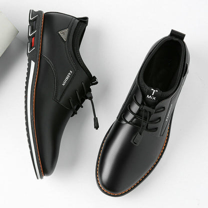 Herren Mikrofaser Leder rutschfeste weiche elastische Spitze Freizeitschuhe