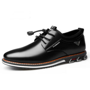 Men's microfiber leather slipproof soft elastic lace leisure shoes