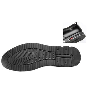 Men's microfiber leather slipproof soft elastic lace leisure shoes