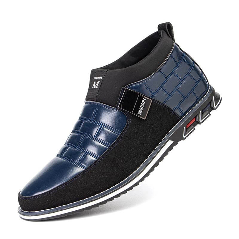 Herren Classic Business Casual Slip On Leder Stiefeletten (Schmale Schuhbreite, größere Größe empfohlen.)