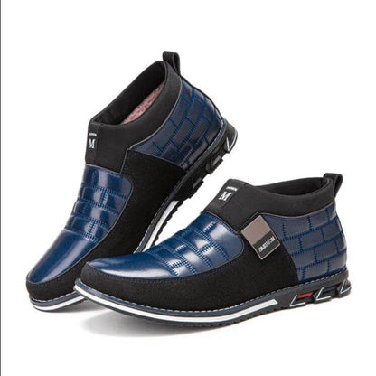 Herren Classic Business Casual Slip On Leder Stiefeletten (Schmale Schuhbreite, größere Größe empfohlen.)