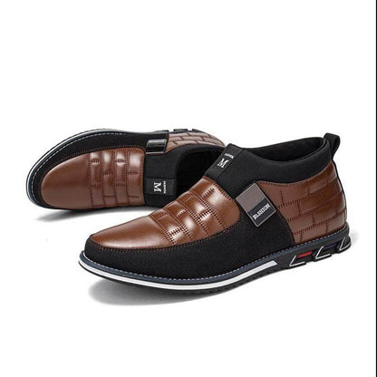 Herren Classic Business Casual Slip On Leder Stiefeletten (Schmale Schuhbreite, größere Größe empfohlen.)
