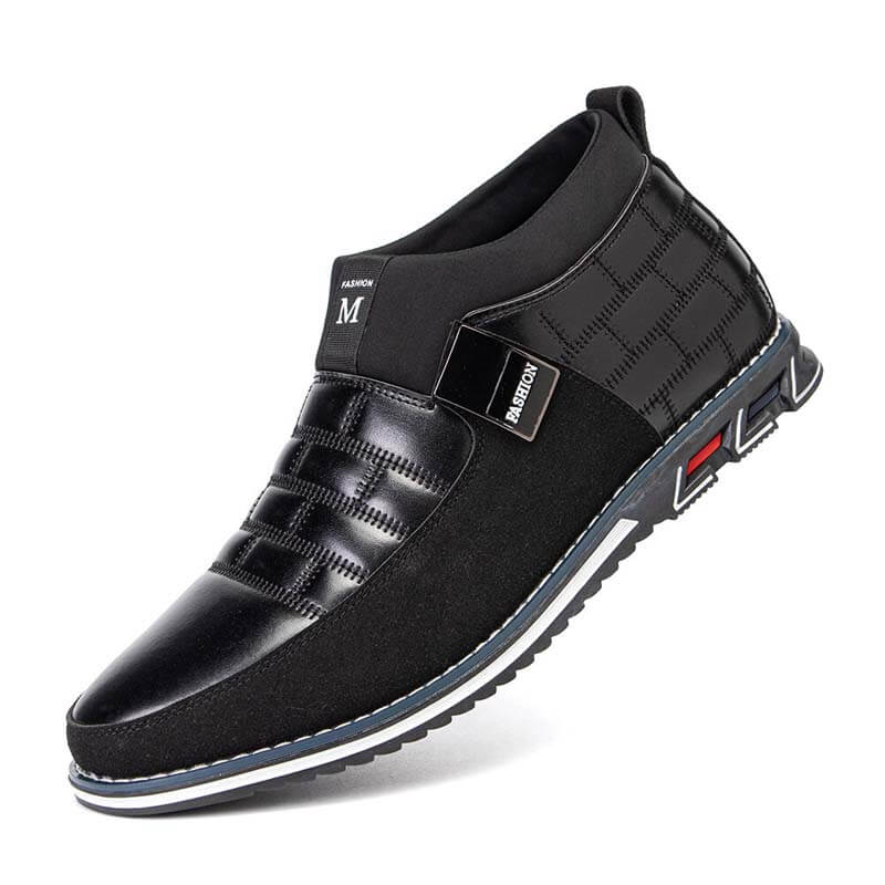 Herren Classic Business Casual Slip On Leder Stiefeletten (Schmale Schuhbreite, größere Größe empfohlen.)