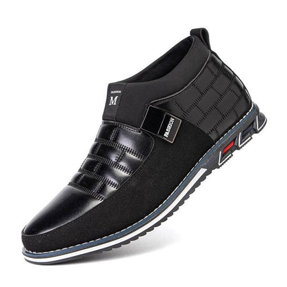 Herren Classic Business Casual Slip On Leder Stiefeletten (Schmale Schuhbreite, größere Größe empfohlen.)