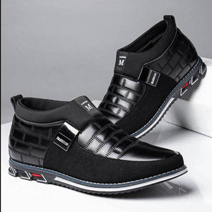 Herren Classic Business Casual Slip On Leder Stiefeletten (Schmale Schuhbreite, größere Größe empfohlen.)