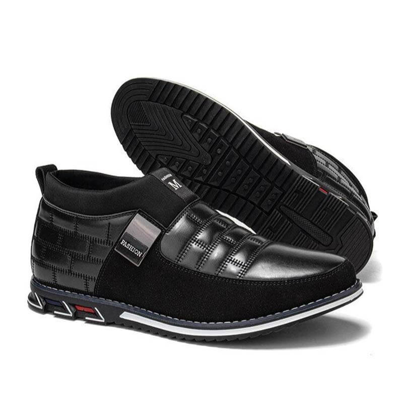 Herren Classic Business Casual Slip On Leder Stiefeletten (Schmale Schuhbreite, größere Größe empfohlen.)