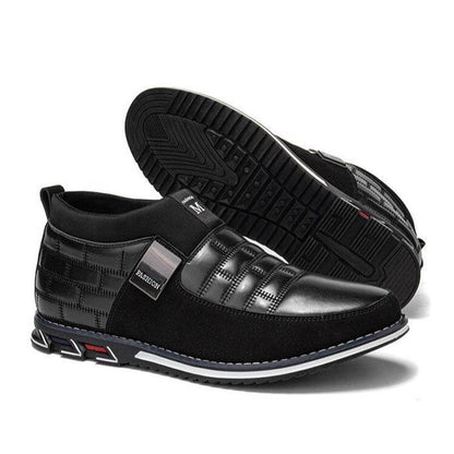 Herren Classic Business Casual Slip On Leder Stiefeletten (Schmale Schuhbreite, größere Größe empfohlen.)