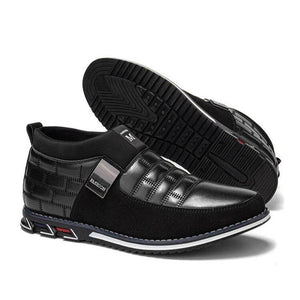 Herren Classic Business Casual Slip On Leder Stiefeletten (Schmale Schuhbreite, größere Größe empfohlen.)