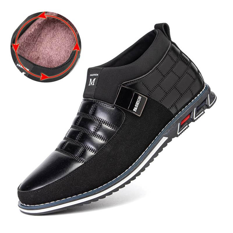 Herren Classic Business Casual Slip On Leder Stiefeletten (Schmale Schuhbreite, größere Größe empfohlen.)