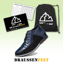 Lade das Bild in den Galerie-Viewer, Herren runde Zehen schnüren Business Casual Leder Stiefeletten
