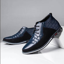 Lade das Bild in den Galerie-Viewer, Herren runde Zehen schnüren Business Casual Leder Stiefeletten
