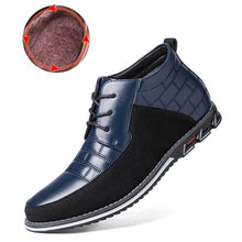 Lade das Bild in den Galerie-Viewer, Herren runde Zehen schnüren Business Casual Leder Stiefeletten
