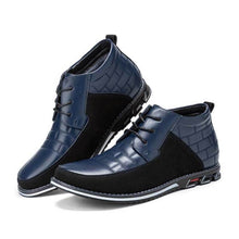 Lade das Bild in den Galerie-Viewer, Herren runde Zehen schnüren Business Casual Leder Stiefeletten
