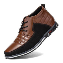 Lade das Bild in den Galerie-Viewer, Herren runde Zehen schnüren Business Casual Leder Stiefeletten
