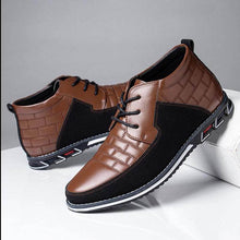 Lade das Bild in den Galerie-Viewer, Herren runde Zehen schnüren Business Casual Leder Stiefeletten
